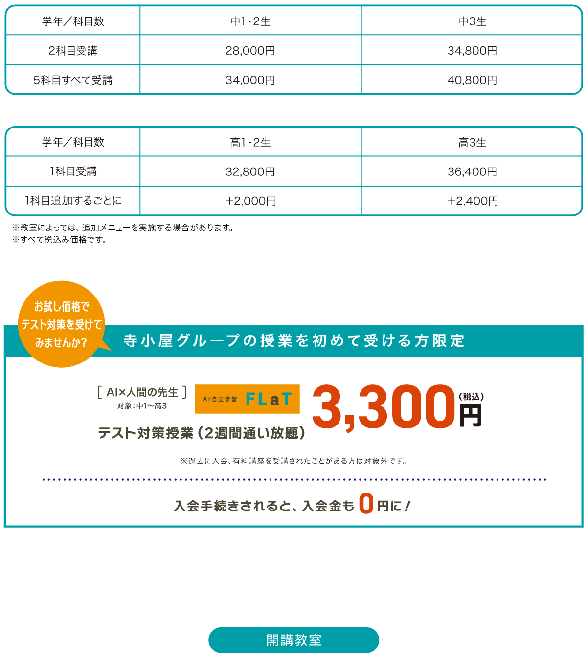 期末テスト対策講座で得点アップ!AI(アタマプラス)を使った少人数指導が通い放題!