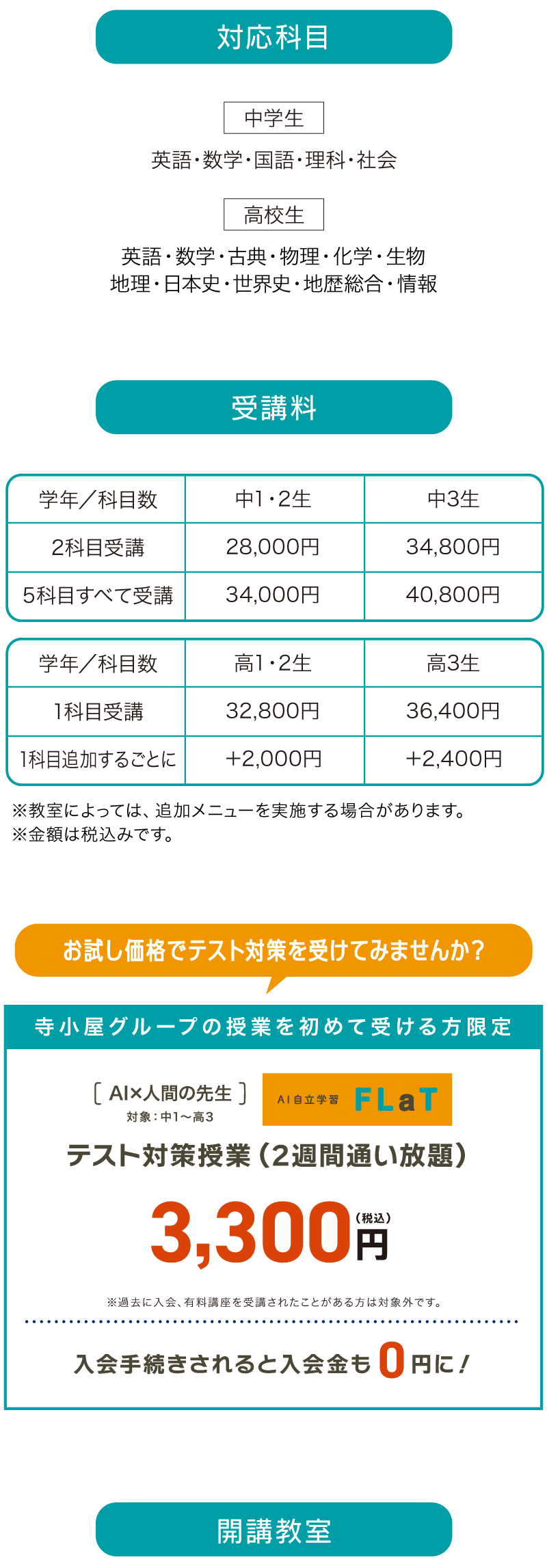 期末テスト対策講座で得点アップ!AI(アタマプラス)を使った少人数指導が通い放題!
