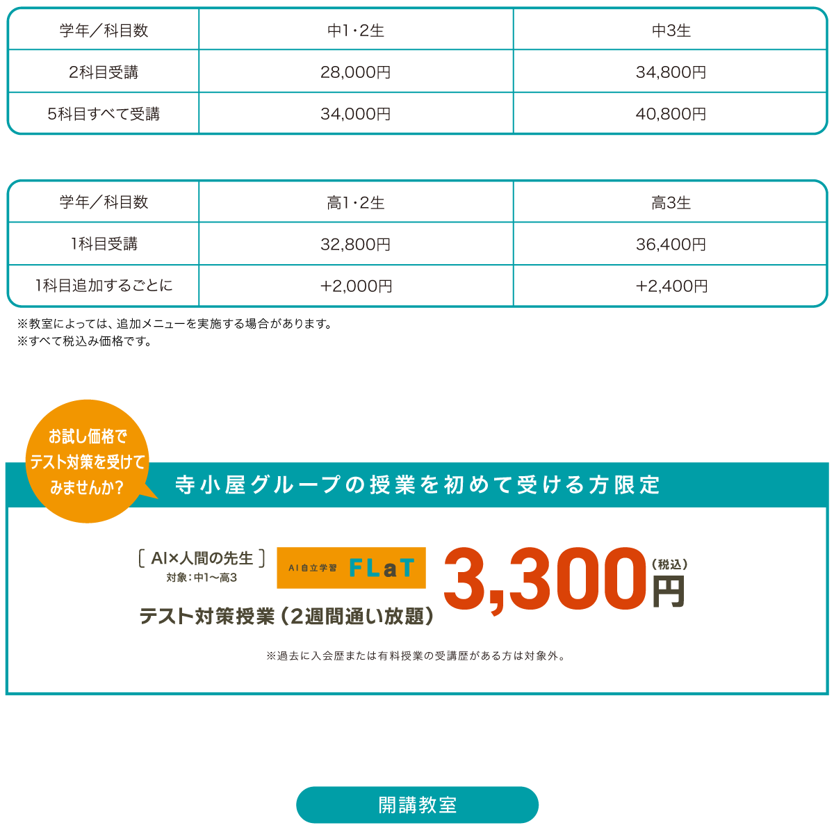 期末テスト対策講座で得点アップ!AI(アタマプラス)を使った少人数指導が通い放題!