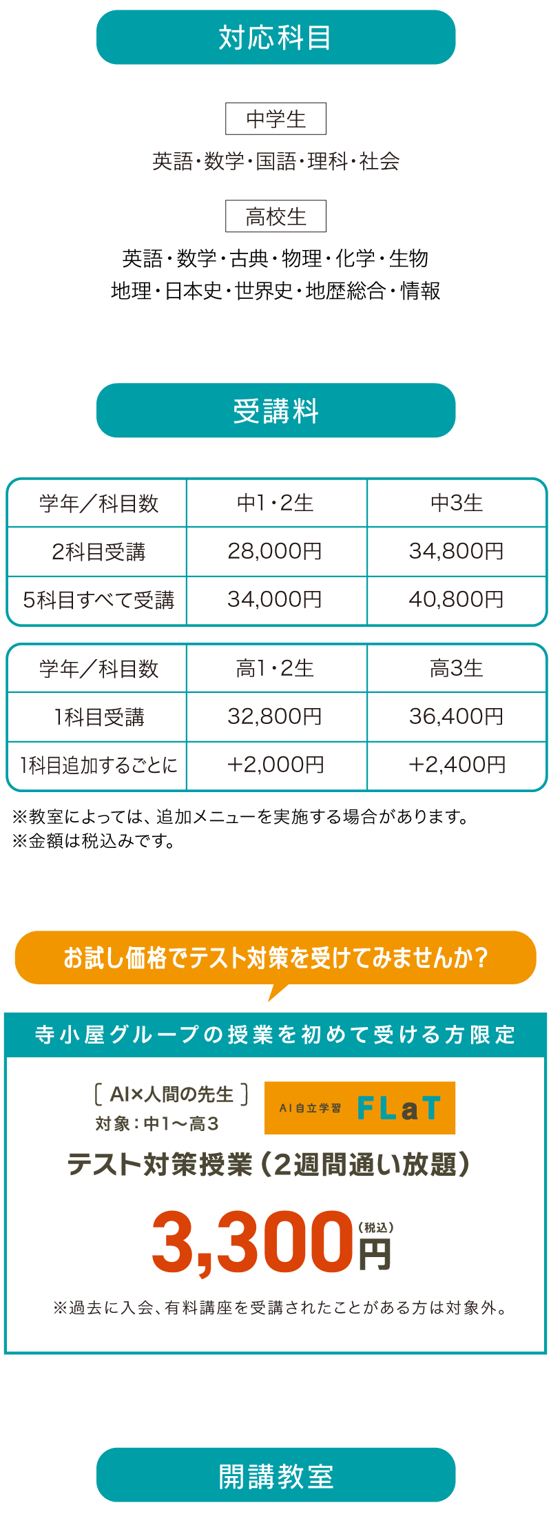 期末テスト対策講座で得点アップ!AI(アタマプラス)を使った少人数指導が通い放題!